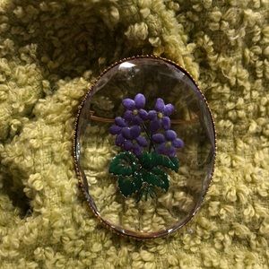 Vintage glass pin